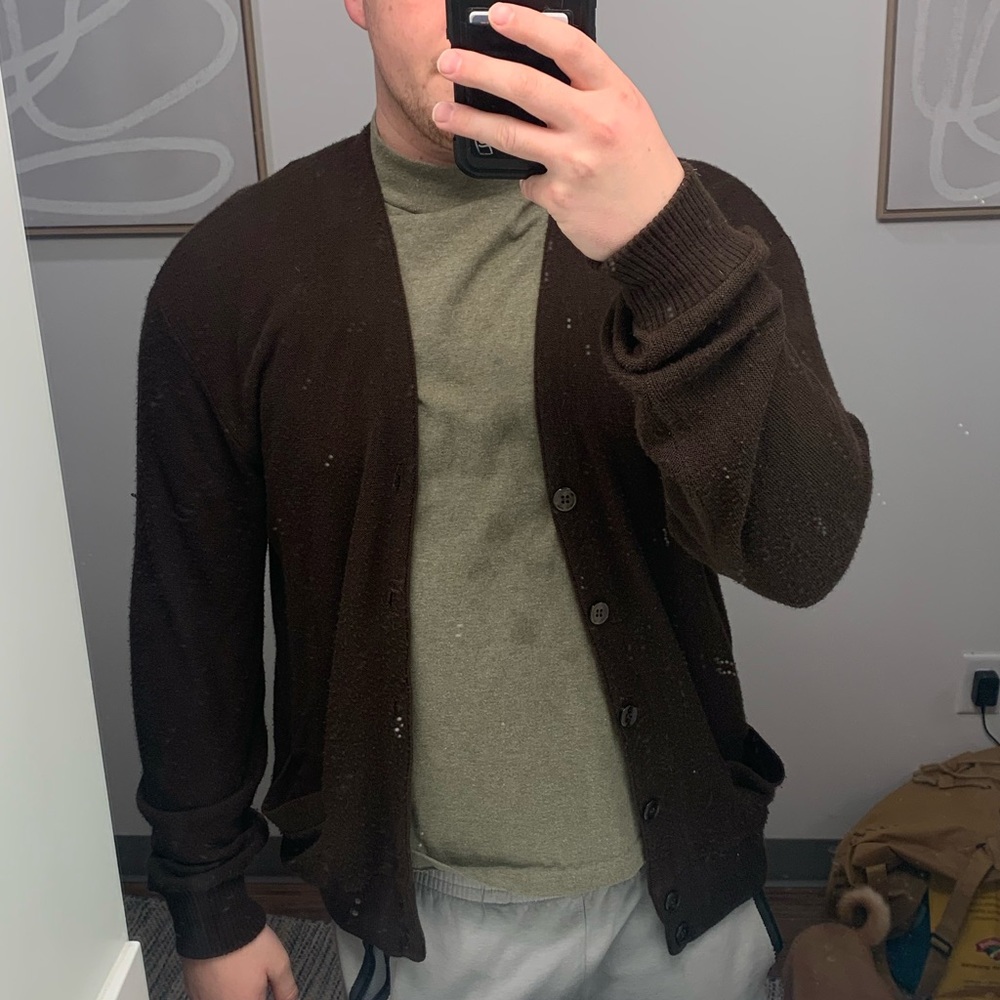 Men’s Brown Campus XL Button Down Sweater